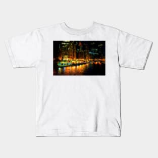 The Chicago River at Night Kids T-Shirt